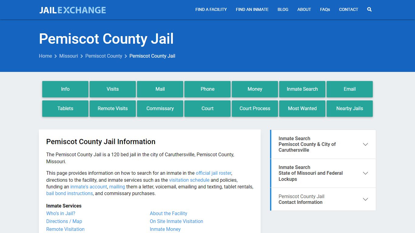 Pemiscot County Jail, MO Inmate Search, Information